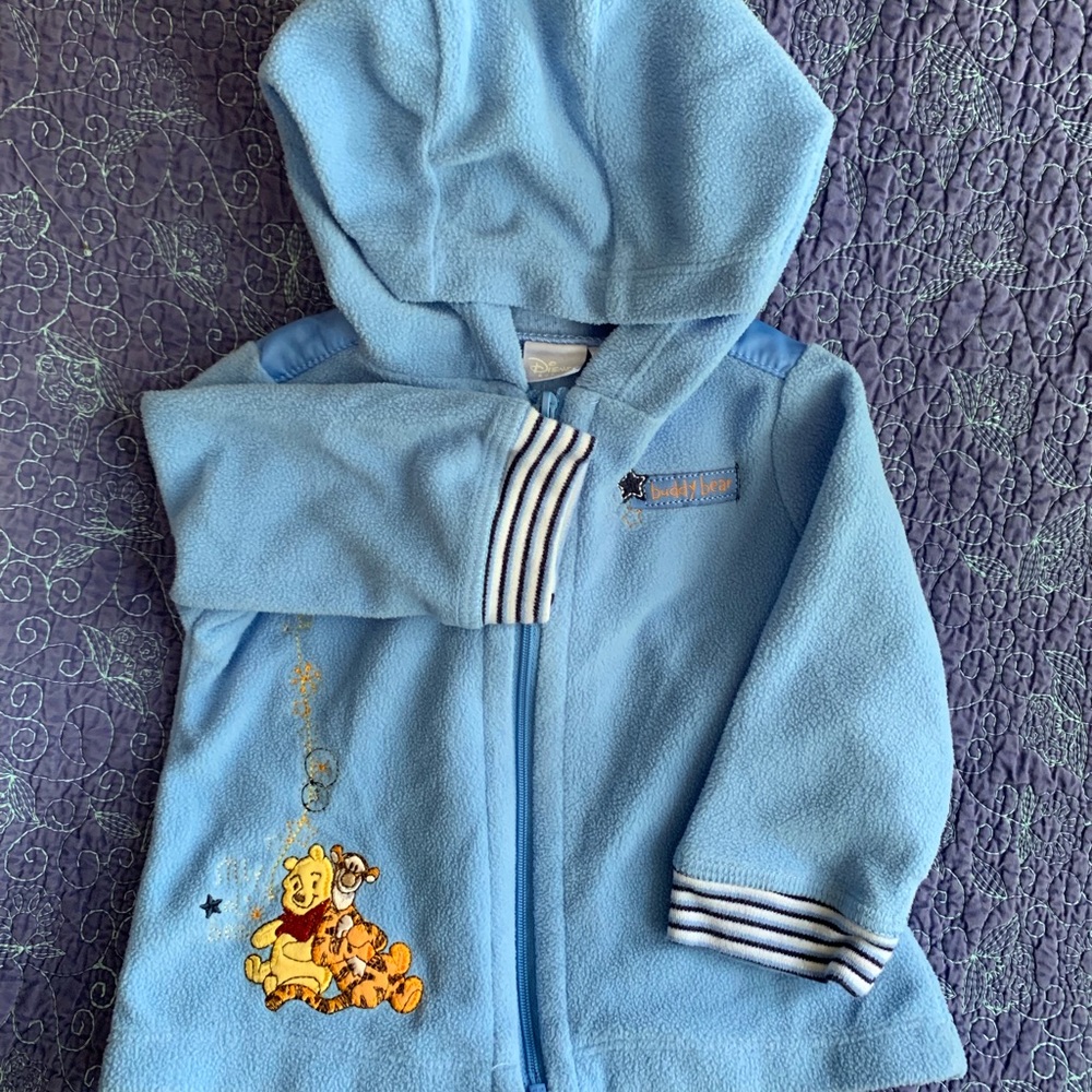 Disney Winnie the Pooh Hoodie Soft Fleece Full Zip Banded Cuffs
